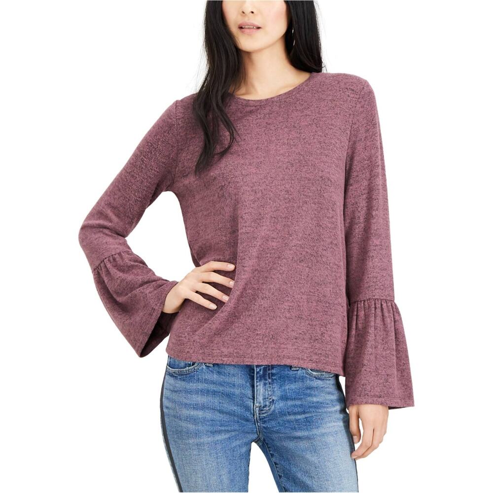 Rhonda Shear Women's Top 3/4 Bell Sleeve High Low Tunic Purple - NEW - Small